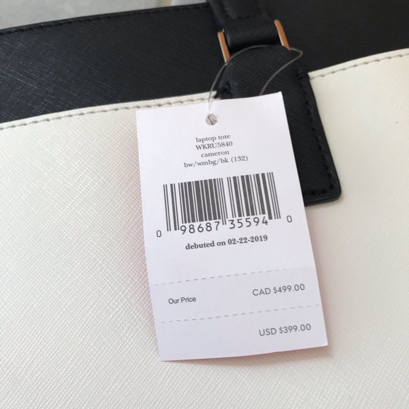 KATE SPADE CAMERON LARGE WHITE BEIGE LAPTOP TOTE - Picture 5 of 8